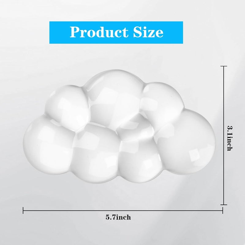 KEPUTAIER Gel Cloud Mouse Wrist Rest, Cute Wrist Support and Arm Support for Mouse Rest Typing Pain Relief，Suitable for Office/Computer/Laptop/Gaming (Transparent White) - Image 5